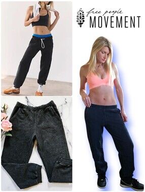 NWOT FP Movement For The Win Joggers Black Wash Size Small